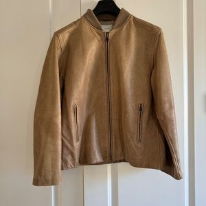 Billy Reid Luke Bomber Leather Jacket - Mud Size M